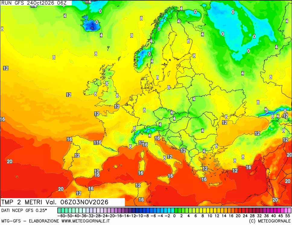 mappa Temp 2 metri