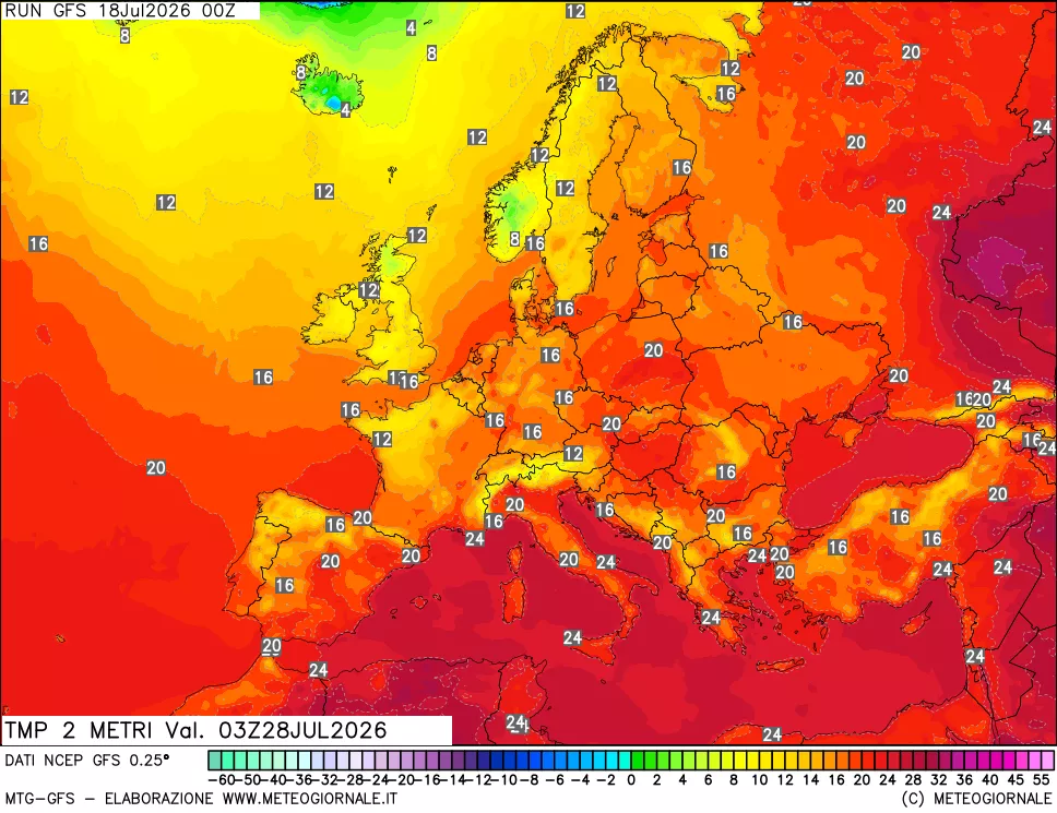 mappa Temp 2 metri