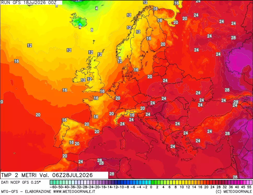 mappa Temp 2 metri