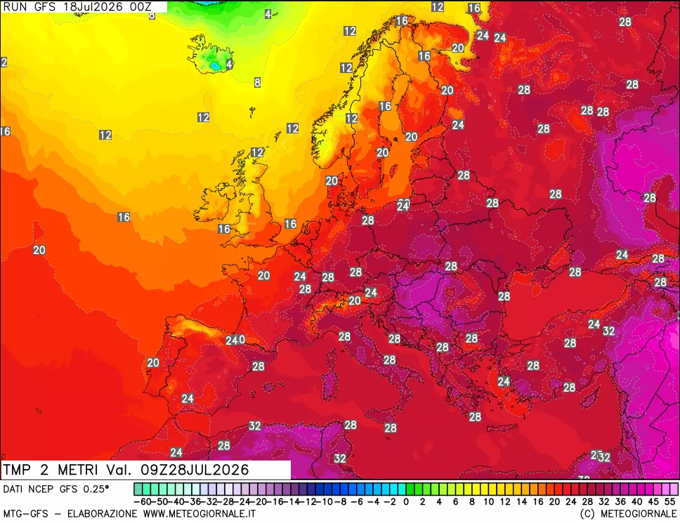 mappa Temp 2 metri