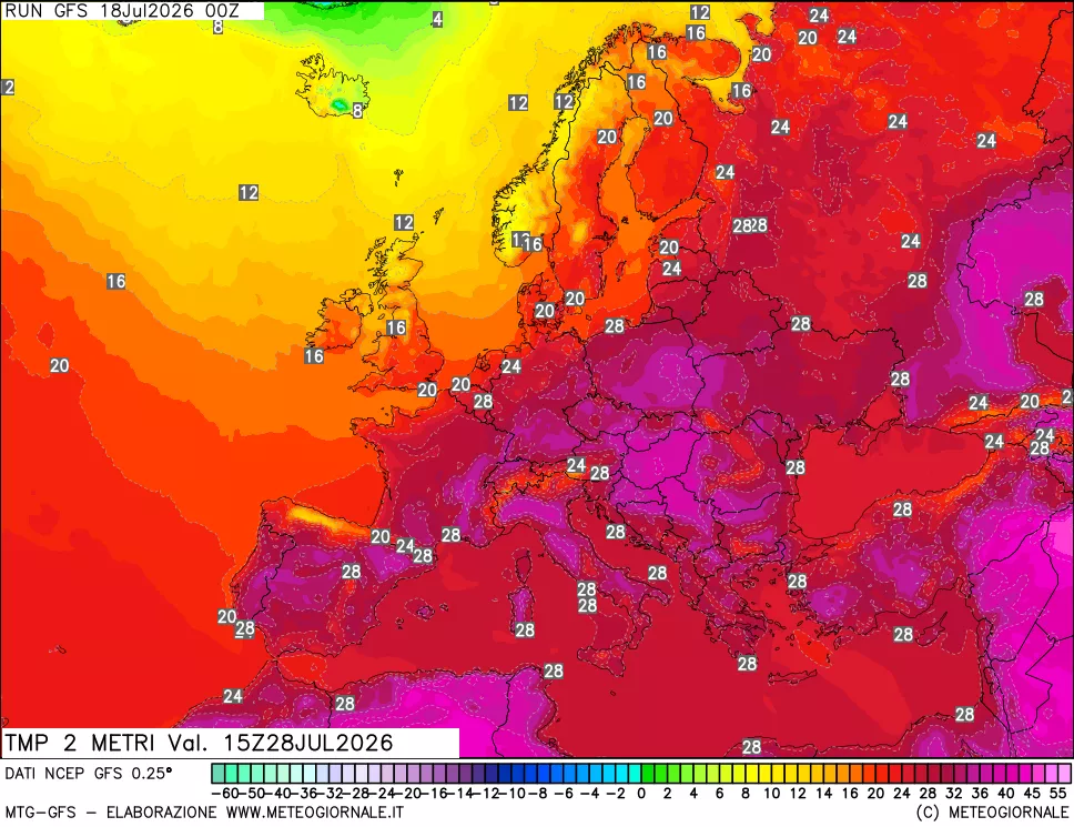 mappa Temp 2 metri