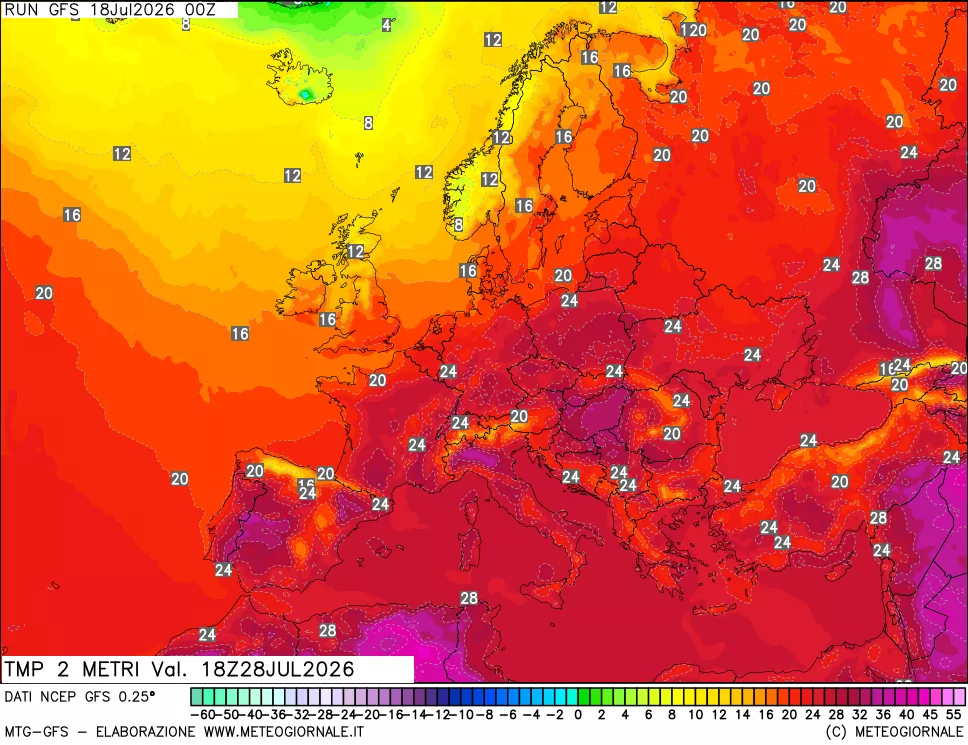 mappa Temp 2 metri