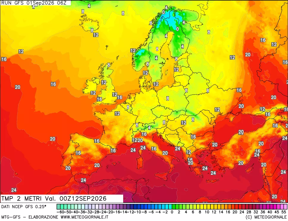 mappa Temp 2 metri