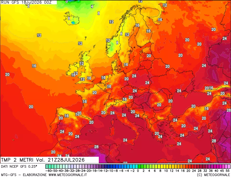 mappa Temp 2 metri