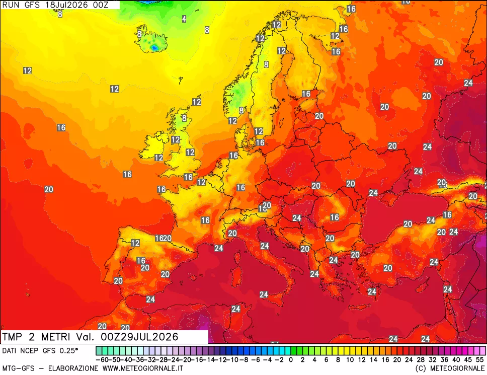 mappa Temp 2 metri