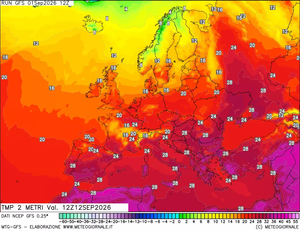 mappa Temp 2 metri