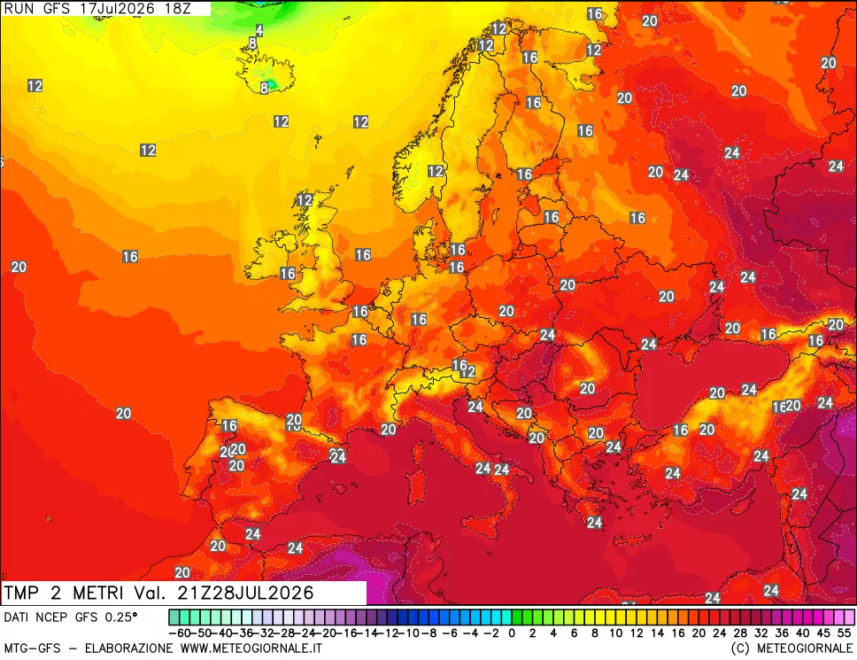 mappa Temp 2 metri