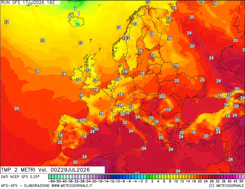 mappa Temp 2 metri