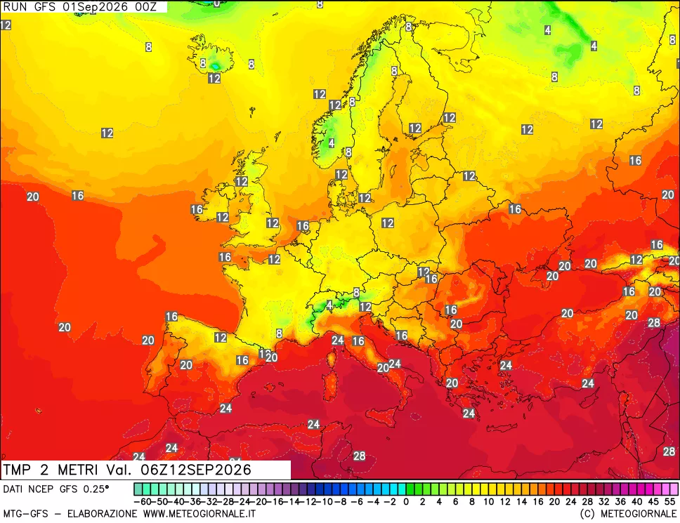 mappa Temp 2 metri