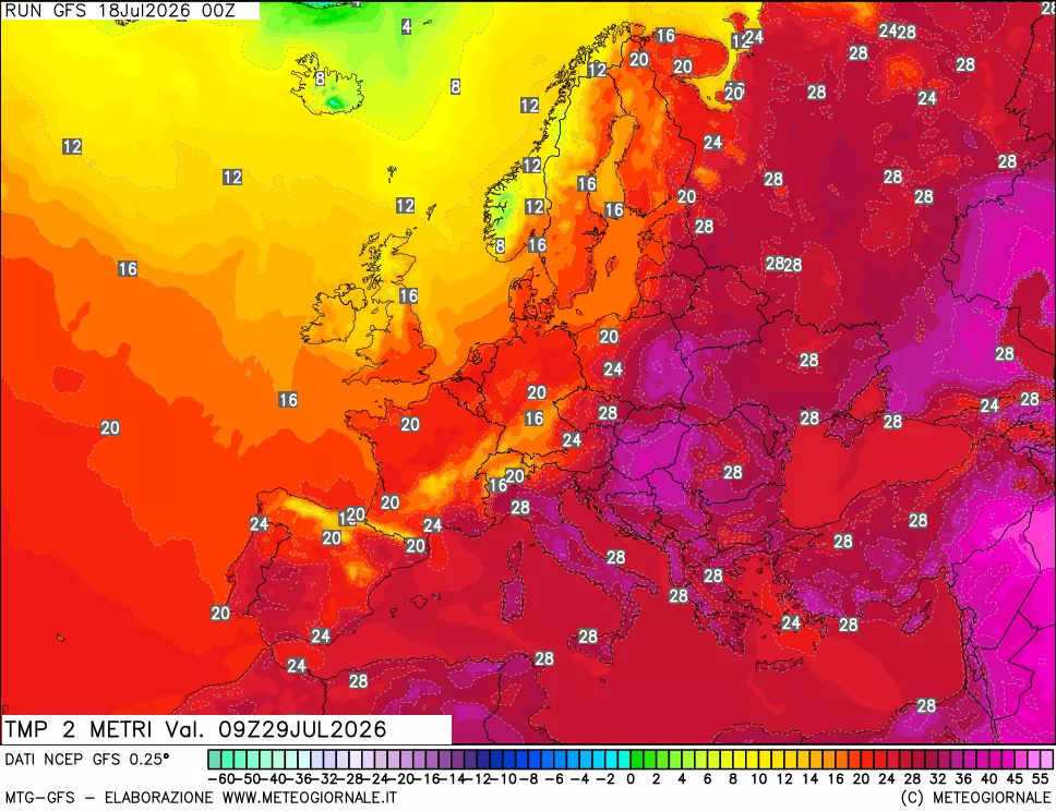 mappa Temp 2 metri