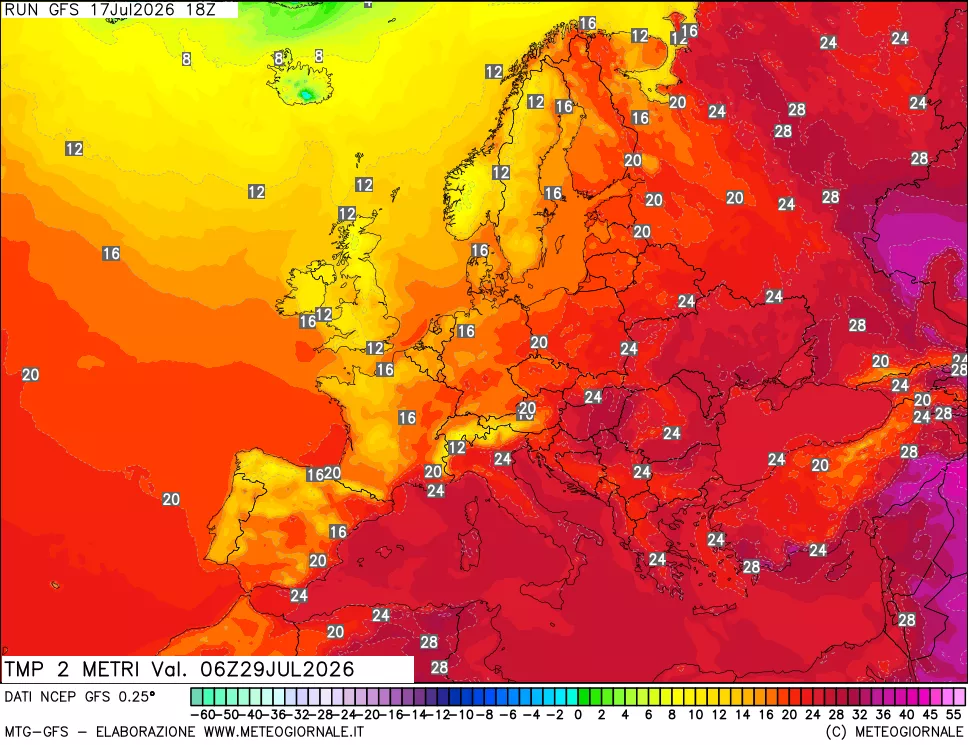 mappa Temp 2 metri