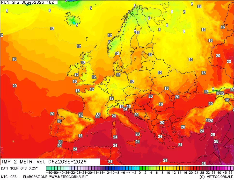 mappa Temp 2 metri