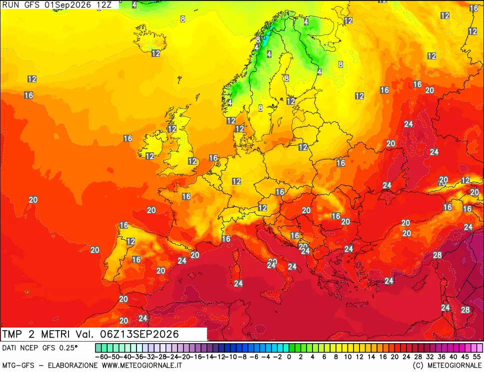 mappa Temp 2 metri