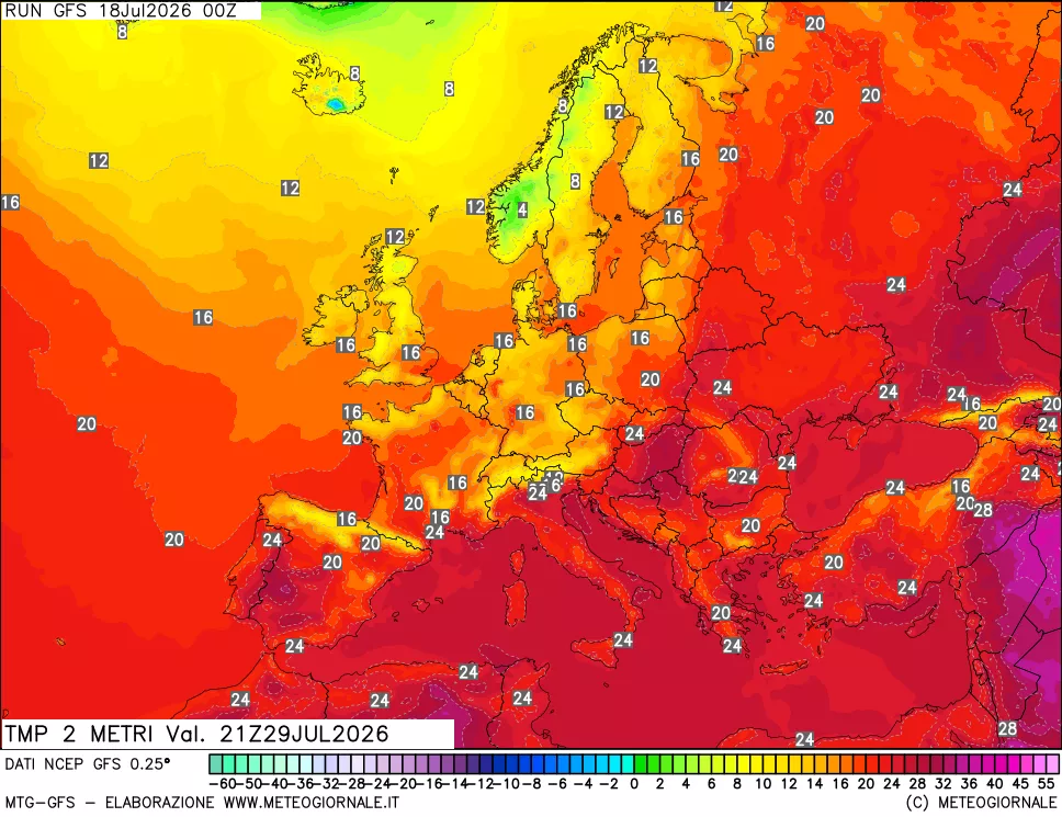 mappa Temp 2 metri