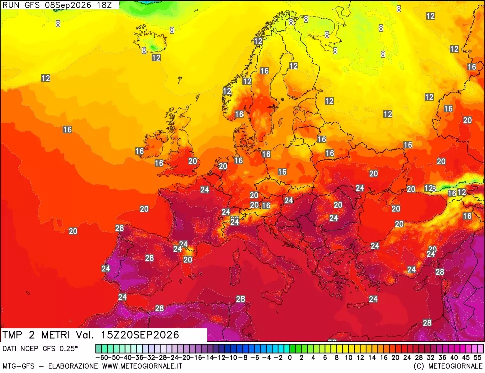 mappa Temp 2 metri