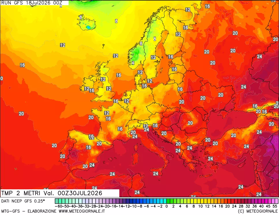 mappa Temp 2 metri