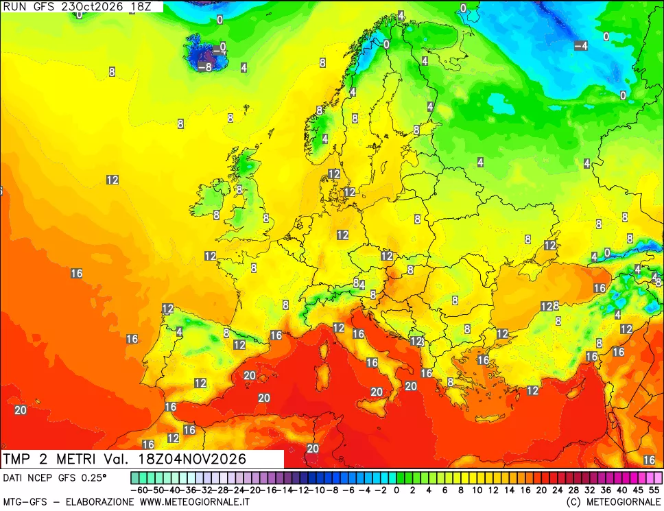 mappa Temp 2 metri