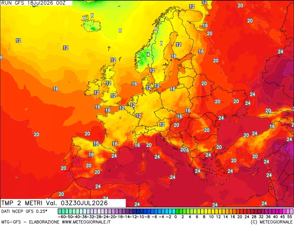mappa Temp 2 metri