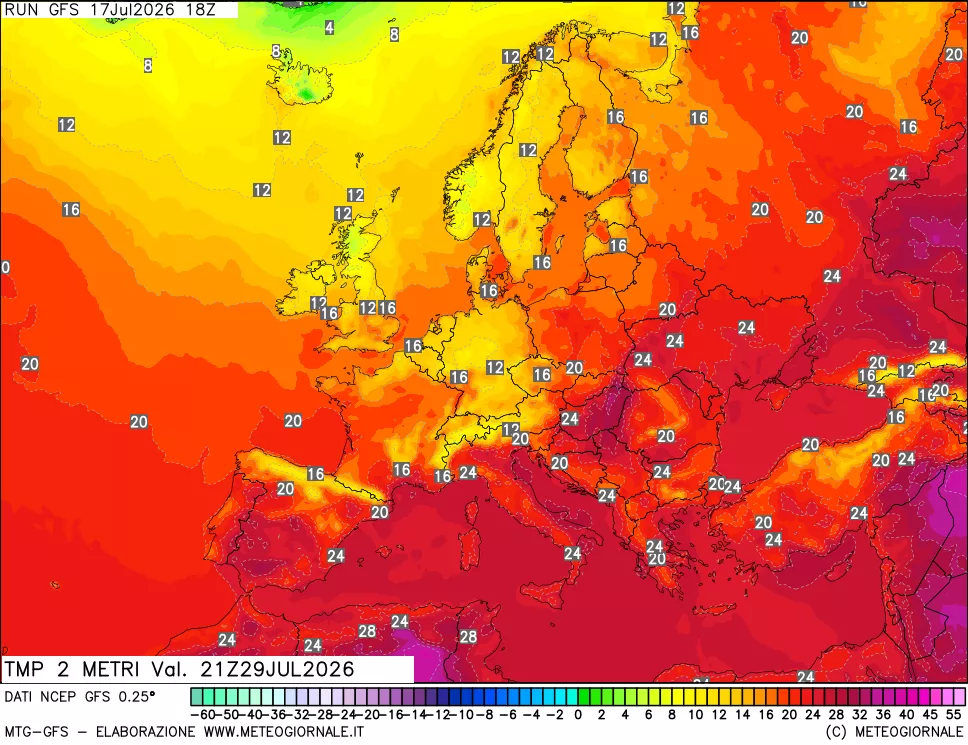 mappa Temp 2 metri