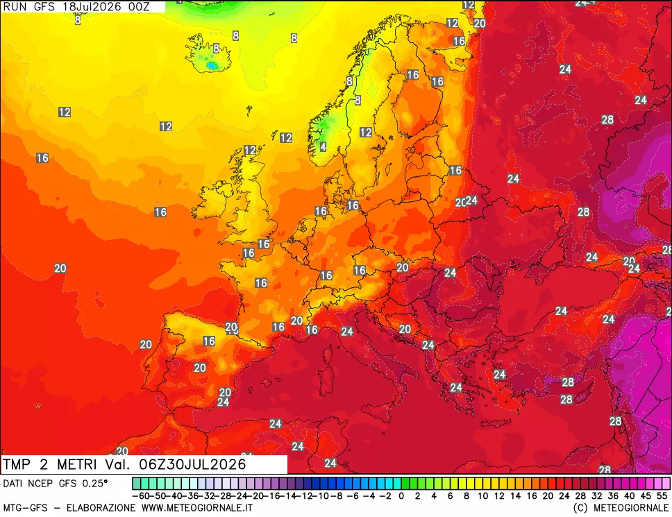 mappa Temp 2 metri