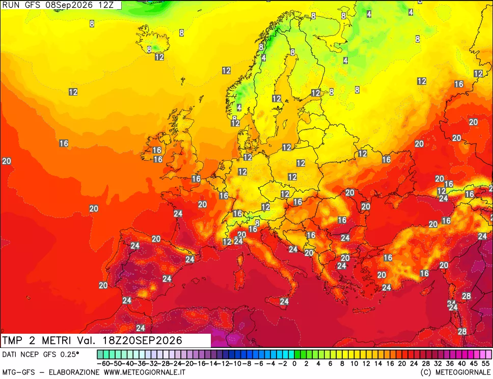 mappa Temp 2 metri