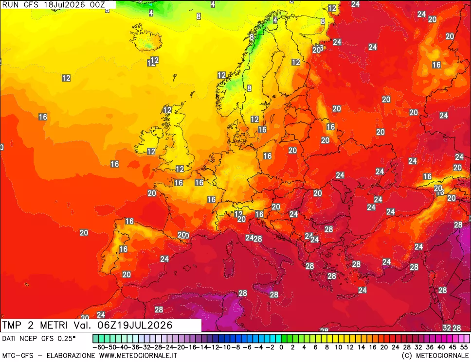 mappa Temp 2 metri