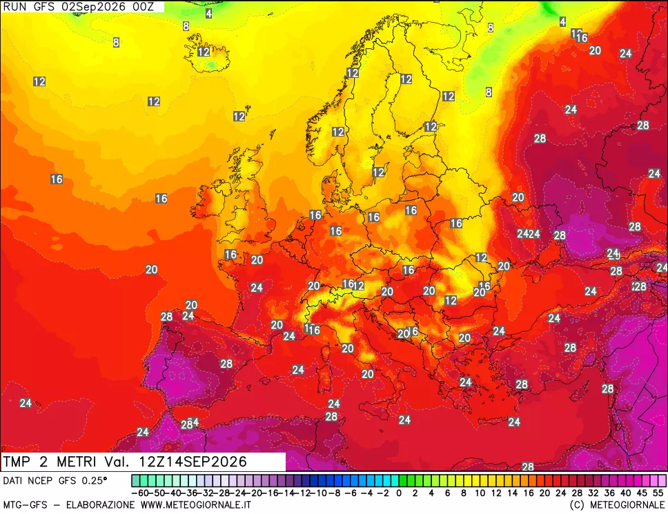 mappa Temp 2 metri