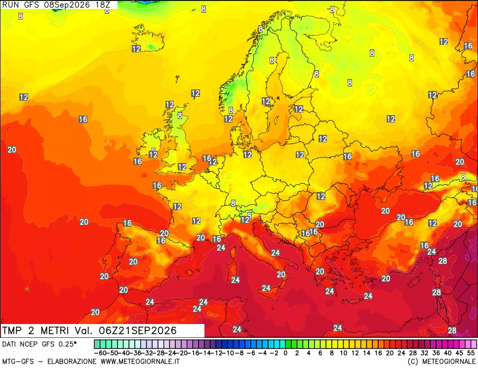 mappa Temp 2 metri