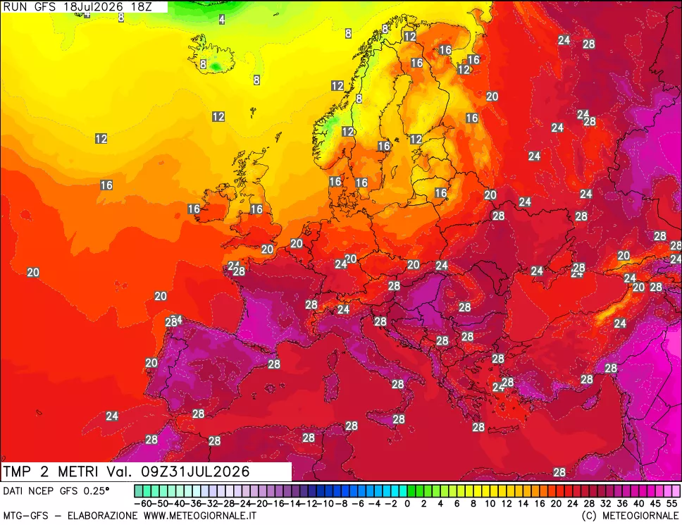mappa Temp 2 metri