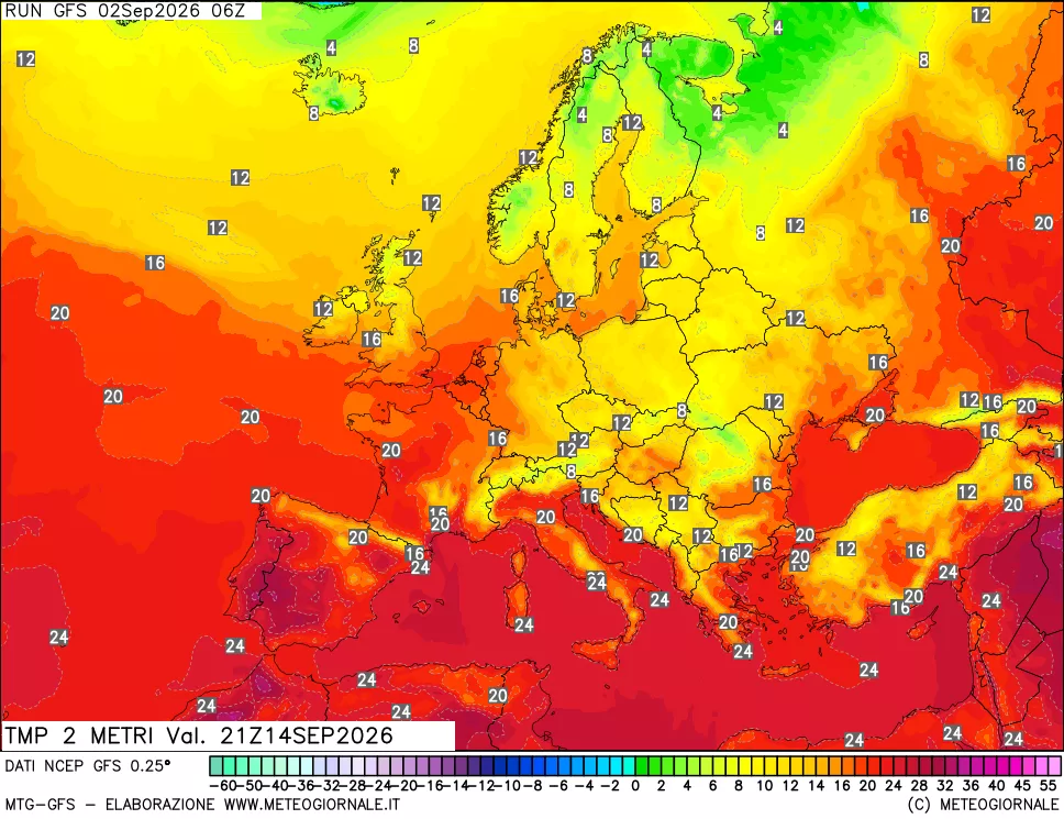 mappa Temp 2 metri