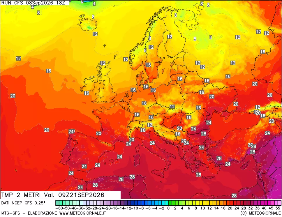 mappa Temp 2 metri