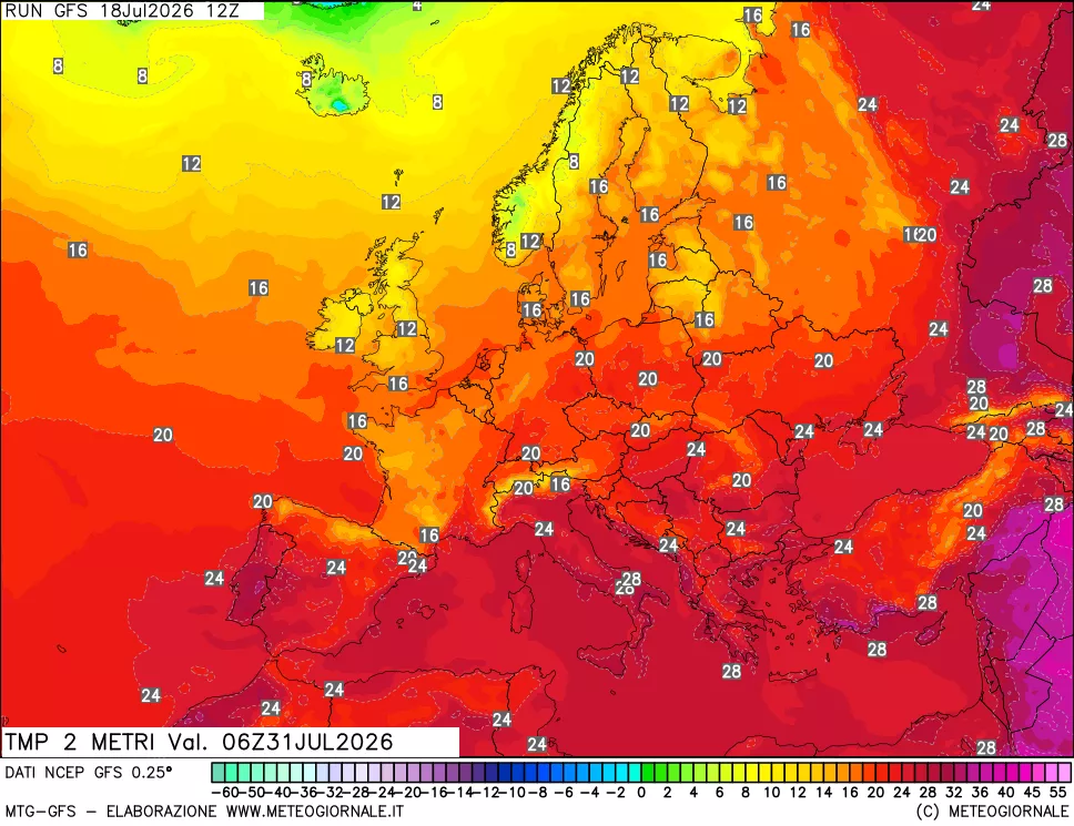 mappa Temp 2 metri
