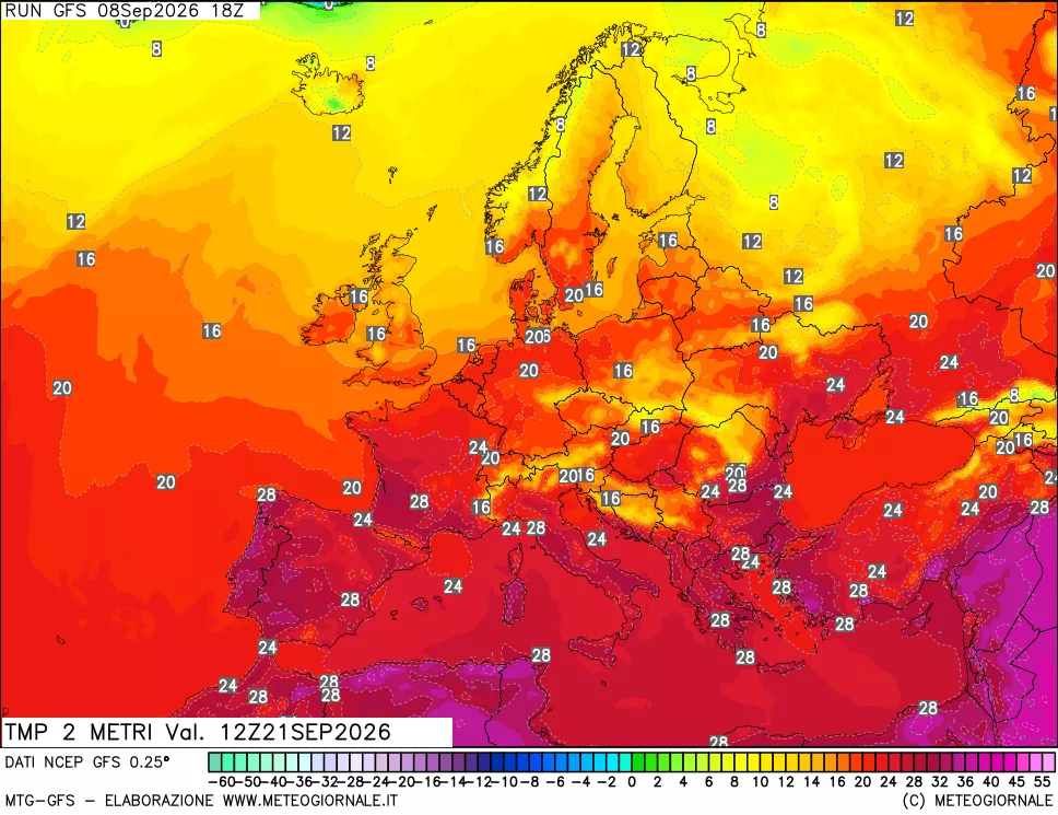 mappa Temp 2 metri
