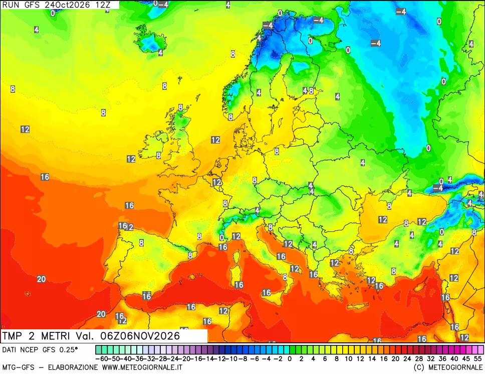 mappa Temp 2 metri