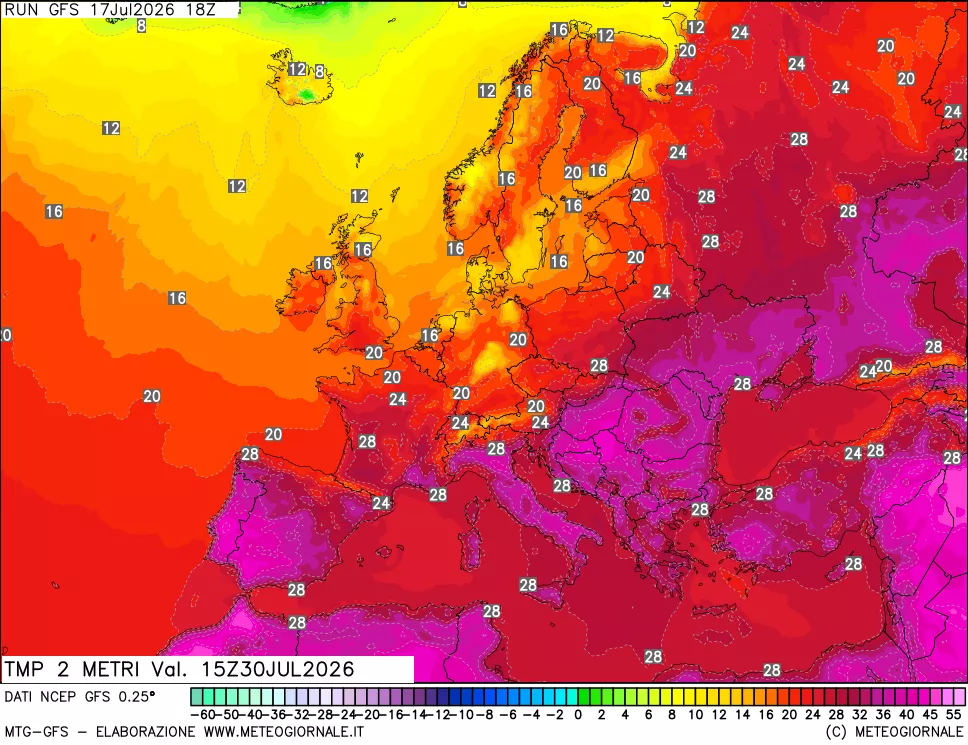 mappa Temp 2 metri
