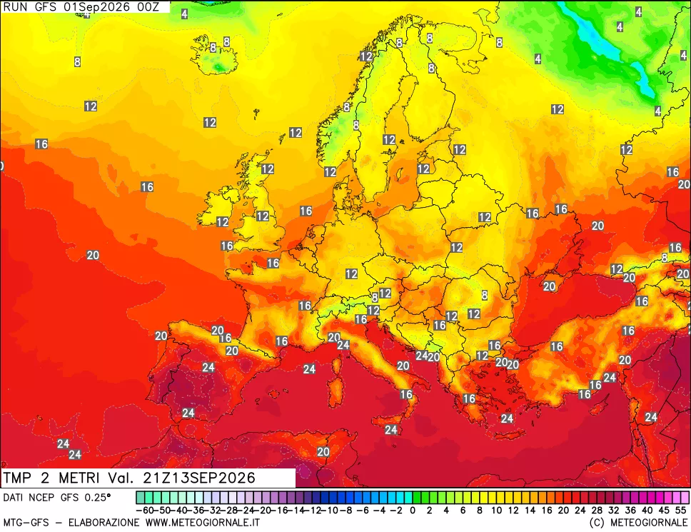 mappa Temp 2 metri