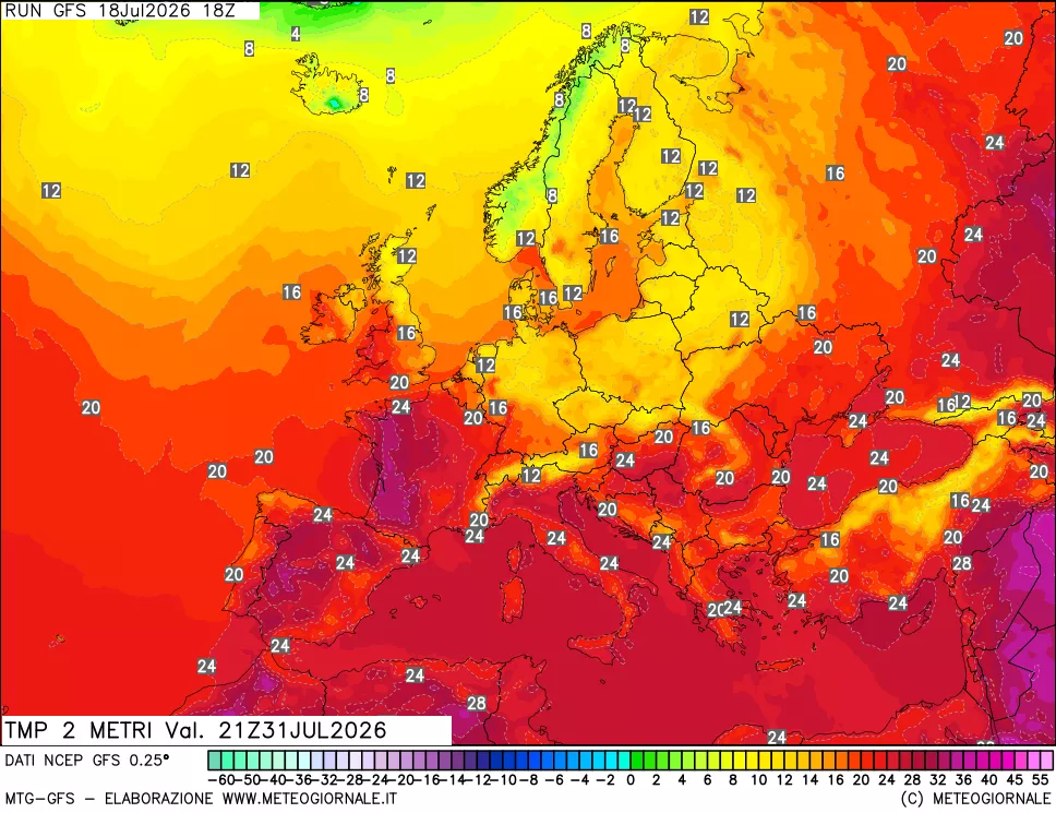 mappa Temp 2 metri