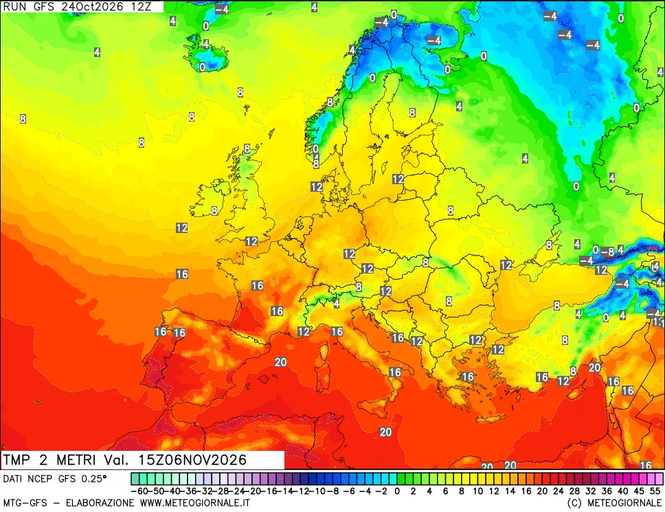 mappa Temp 2 metri