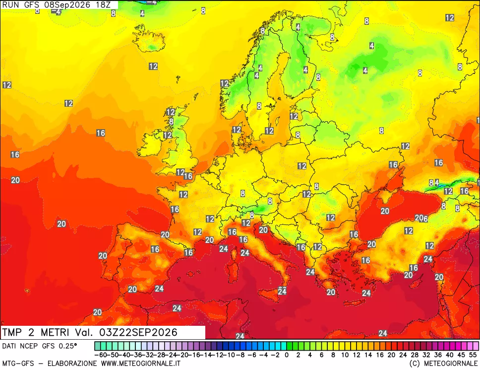 mappa Temp 2 metri