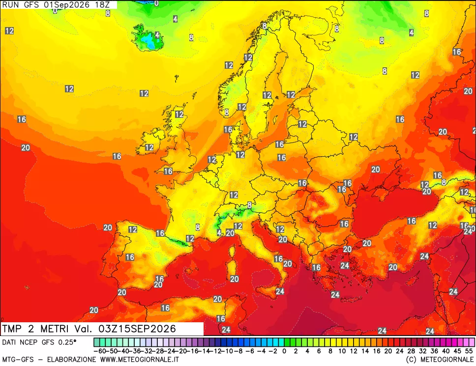 mappa Temp 2 metri