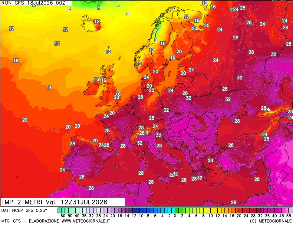 mappa Temp 2 metri