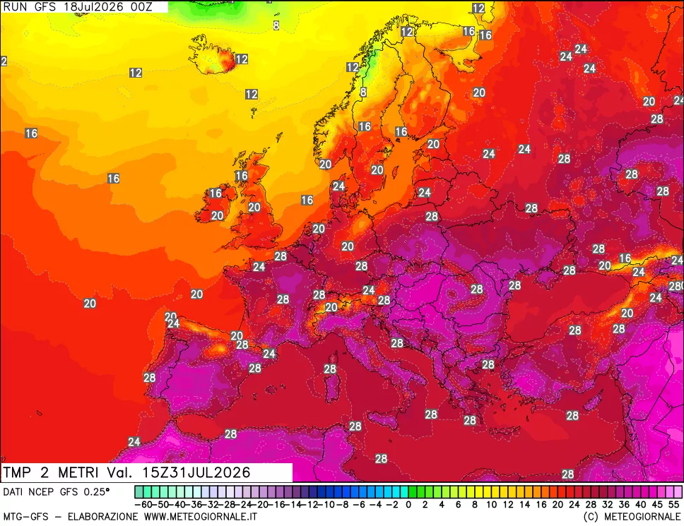 mappa Temp 2 metri