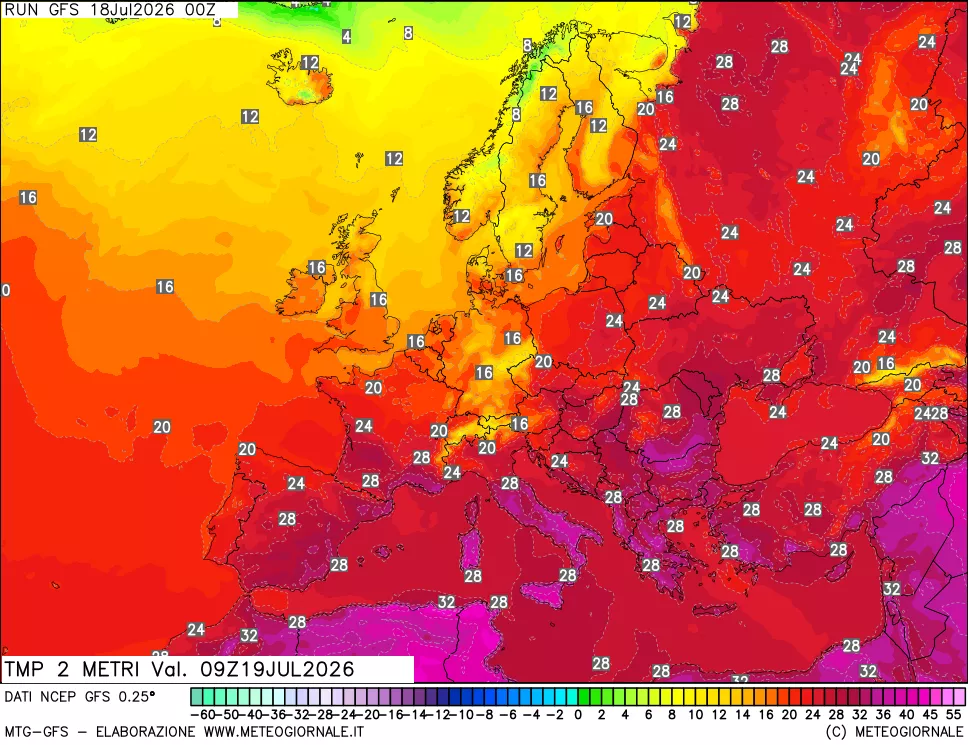 mappa Temp 2 metri
