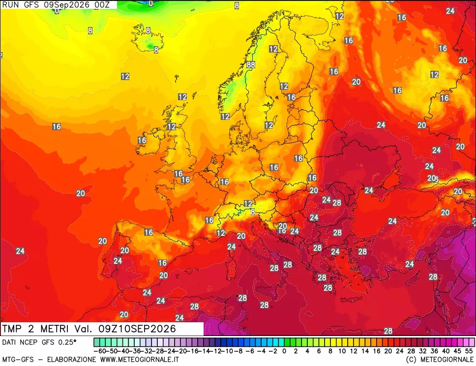 mappa Temp 2 metri