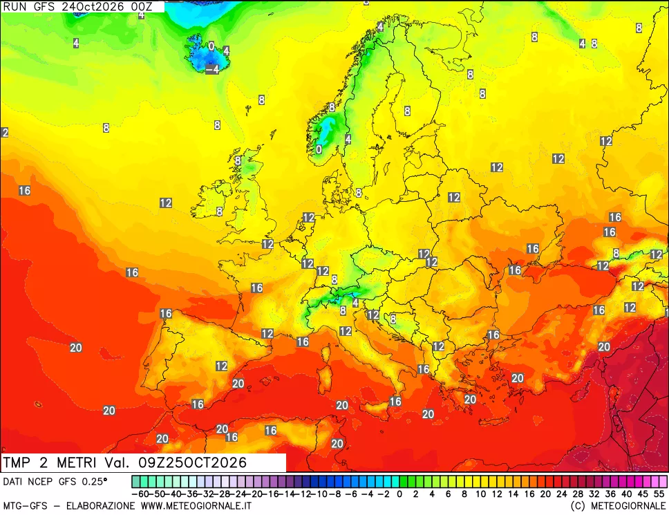 mappa Temp 2 metri