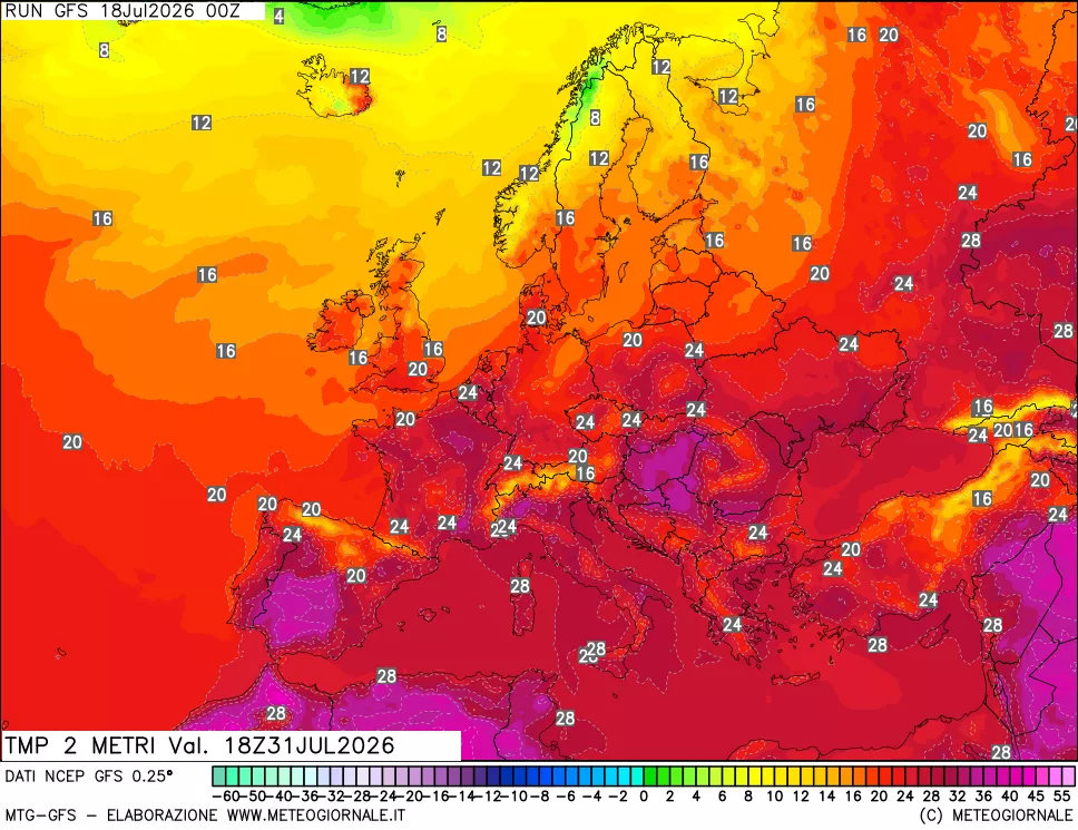 mappa Temp 2 metri