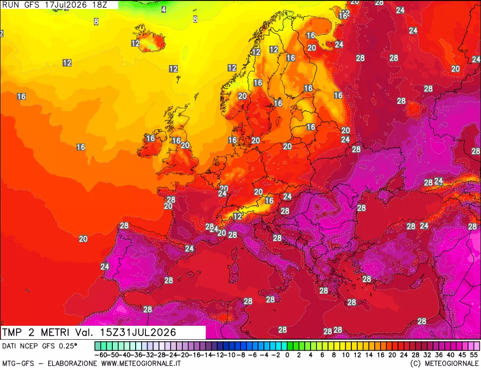 mappa Temp 2 metri