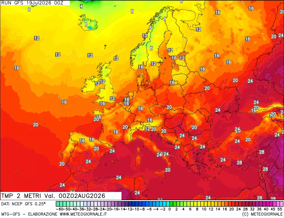 mappa Temp 2 metri