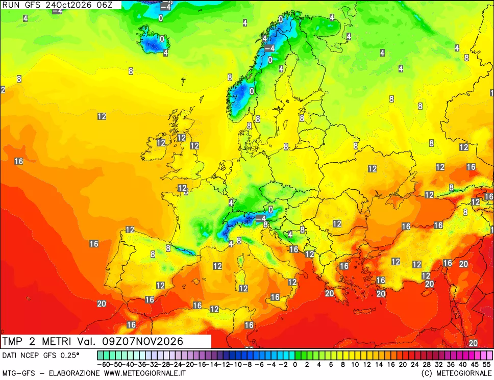 mappa Temp 2 metri