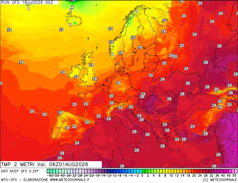 mappa Temp 2 metri